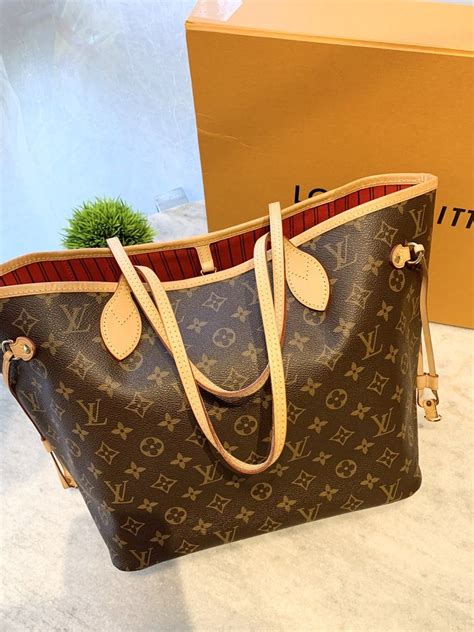 lv n41638|Neverfull MM Monogram Mid Size Cherry Red Tote .